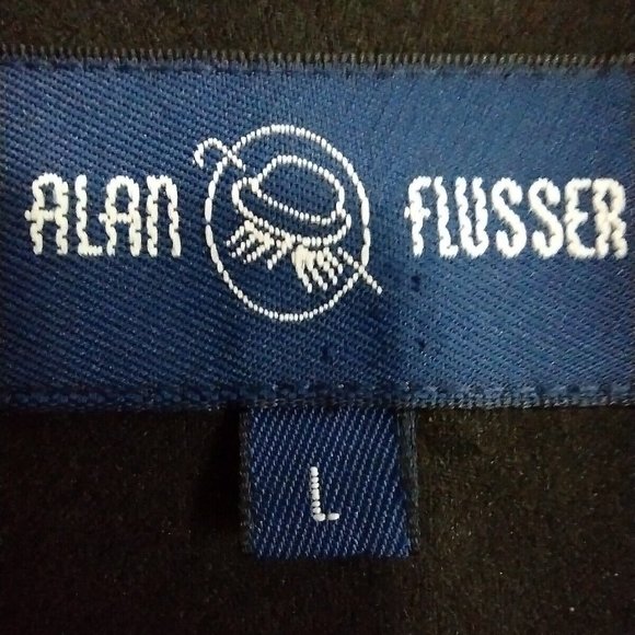 Alan Flusser Wool Black Long Sleeve Mens Large Button Shirt - Picture 2 of 5